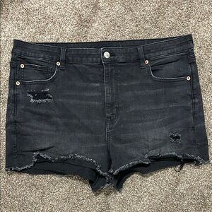 American Eagle black denim shorts